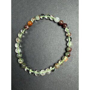 Natural Garden Quartz Stretch Bracelet 6mm Beads Stone Crystal 6.75" Healing